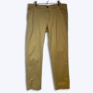 Original Penguin Mens 36x32 Straight Leg Chino Pants Khaki Tan Stretch Cotton